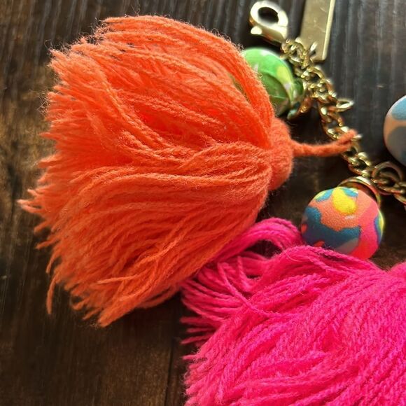Lilly Pulitzer Boho Beach Resort Tassel Balls Bracelet Gold-Tone Hardware - Picture 3 of 7